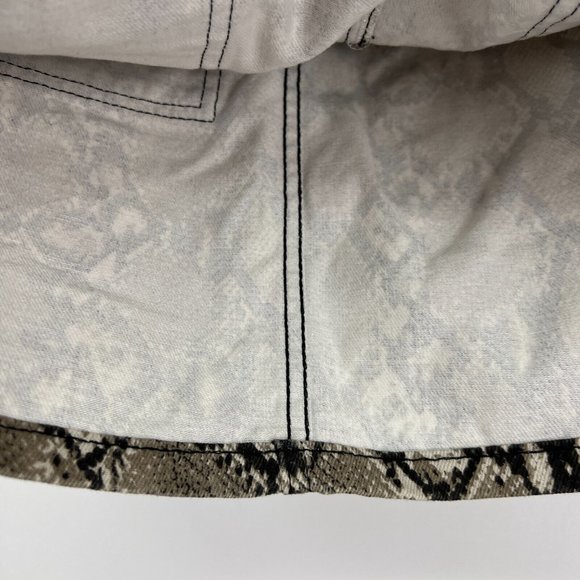 Topshop Skirt Snake Print Denim Mini Utility Pocket Brown Black - Picture 8 of 12
